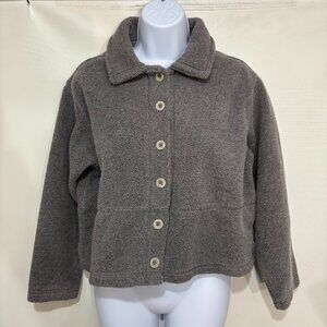J. Jill Petite PS Gray Fleece Short Jacket